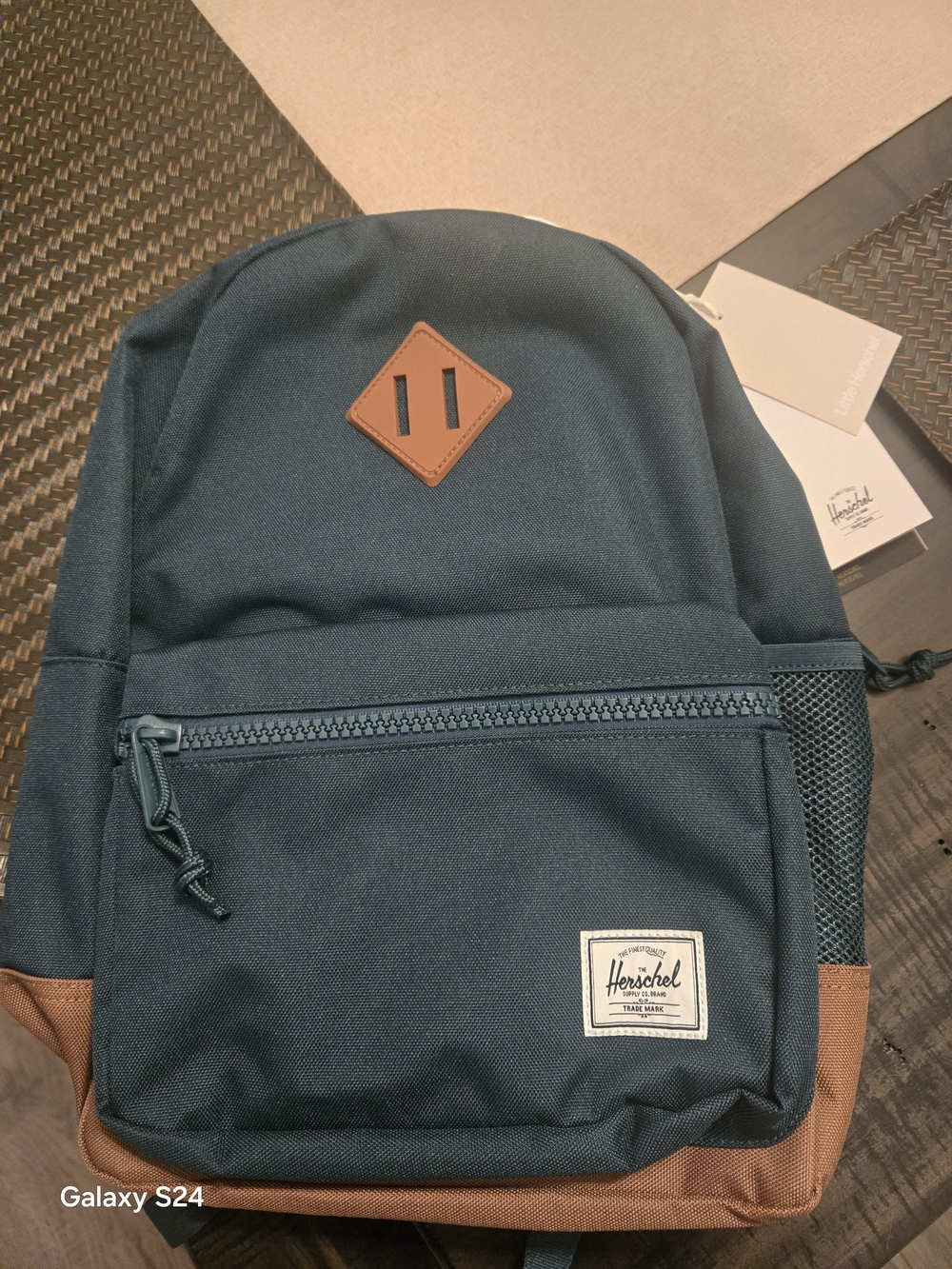 Herschel Supply Company Teal Kids Backpack with Brown Base